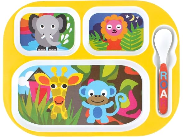 French Bull Toddler Feeding Melamine Tableware Jungle
