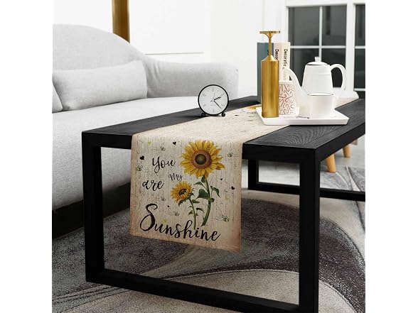 Sunflowers Rustic Table Runner-Cotton