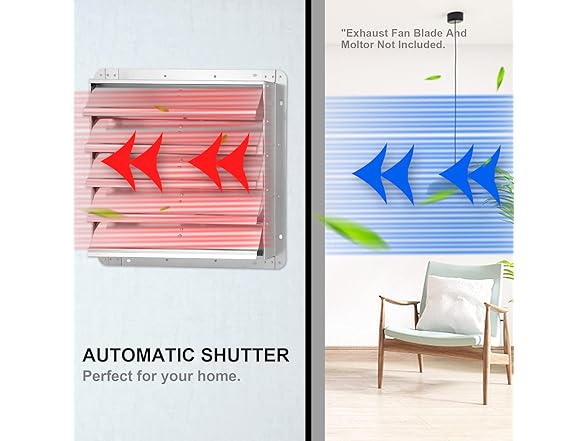 iPower 20" Square Aluminum Automatic Shutter Vent