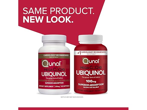 Qunol Mega Ubiquinol CoQ10 100mg, 60ct, 2pk