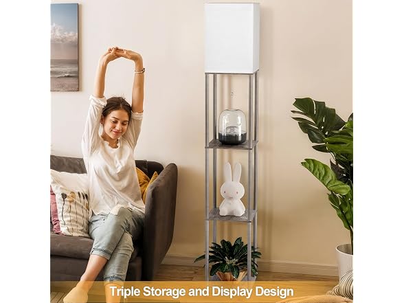PARTPHONER Floor Lamp with Shelves