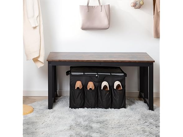 Fabric Shoe Organizer for Closet,Black, 1 Pack