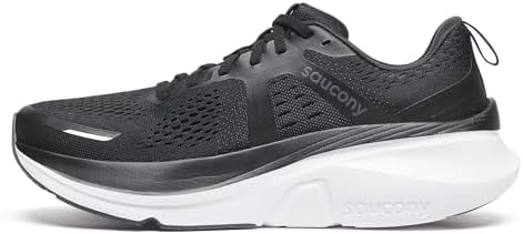 Saucony Men's Guide 18 Sneaker, Black/White, 13