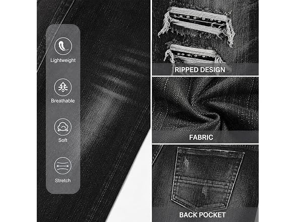 Blukraf Mens Slim Fit Stacked Jeans
