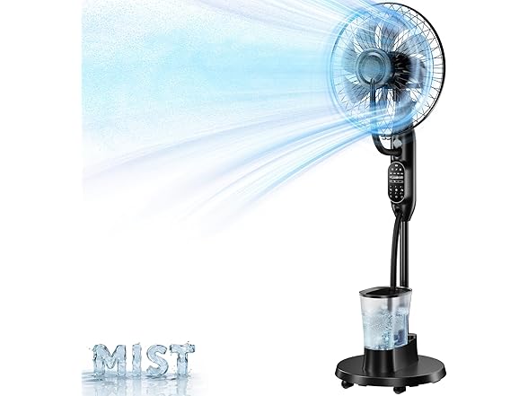AetherMist Pedestal Misting Fan