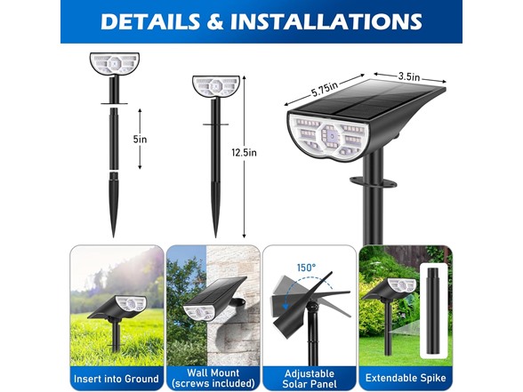 TOBUSA RGB Outdoor Solar Spot Lights