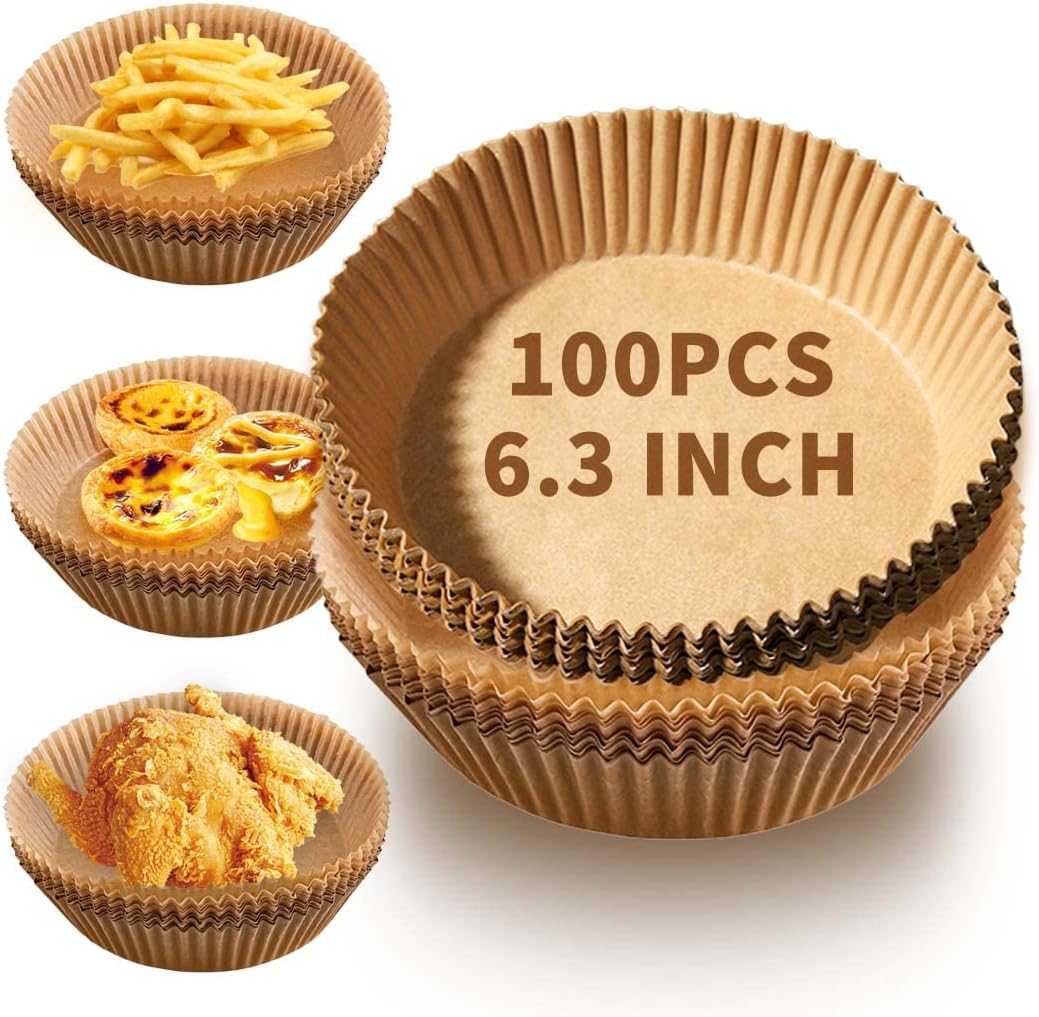 100 Pcs Air Fryer Paper Liners 6.3" - Gallery 5