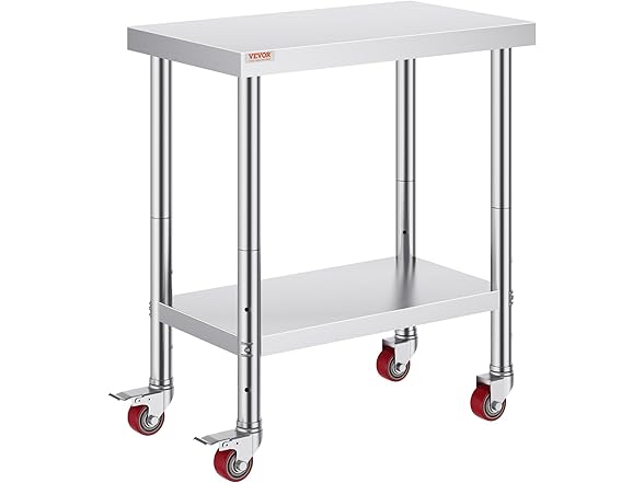 VEVOR Stainless Steel Work Table 30 x 18 x 34 Inch