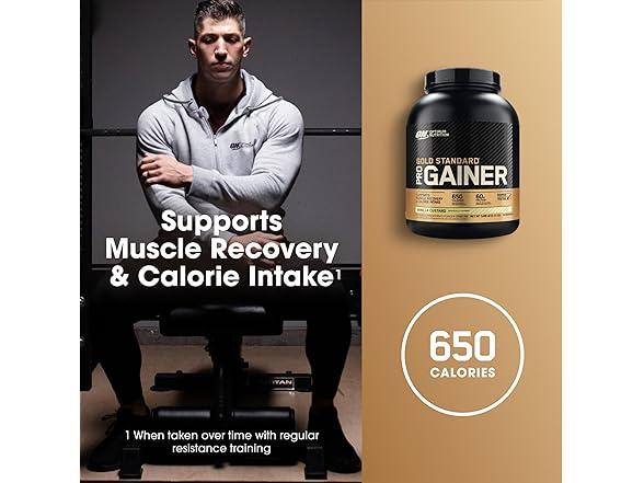 Optimum Nutrition Gold Standard Pro Gainer Protein Powder, Vanilla Custard