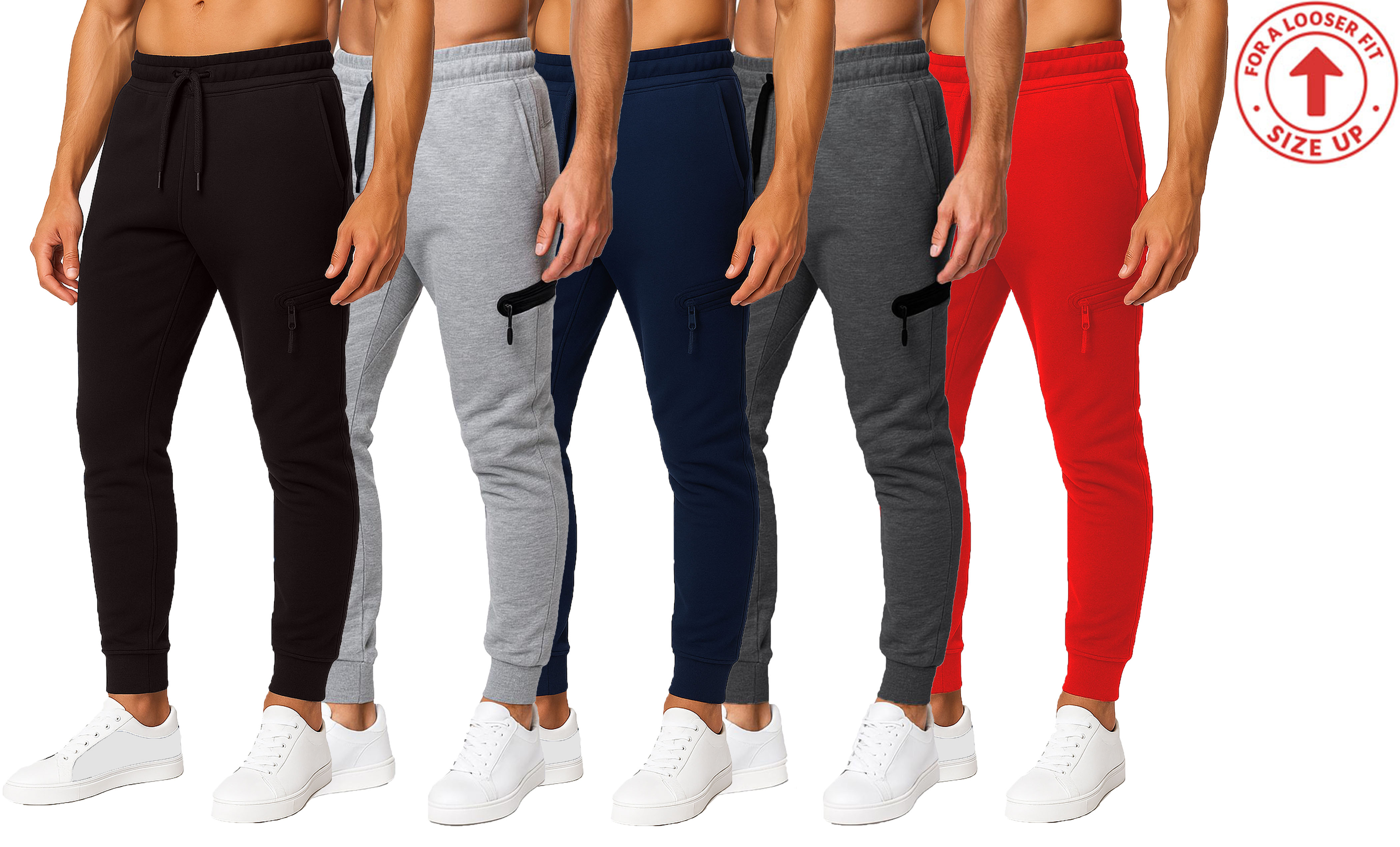(1 or 2Pk) Mens Tech Fleece Jogger Pants - Gallery 18