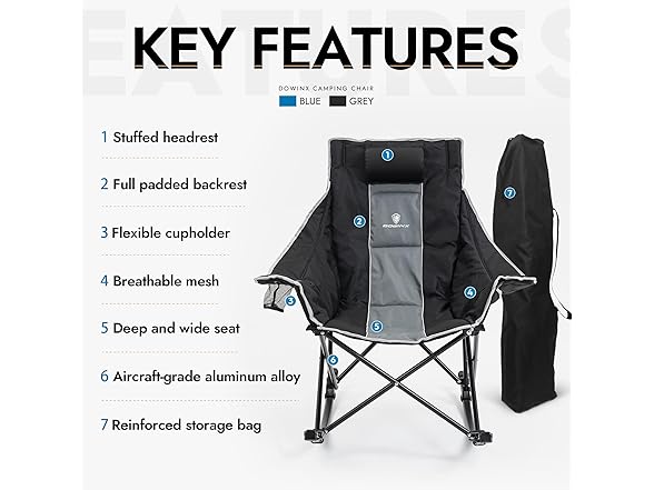 Dowinx Oversized Rocking Camping Chair