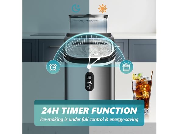 EUHOMY Ice Cube Maker Machine Countertop w Water Tank, SILV