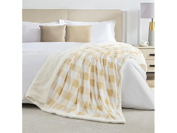 BEAUTEX Sherpa Fleece Blanket Twin Size