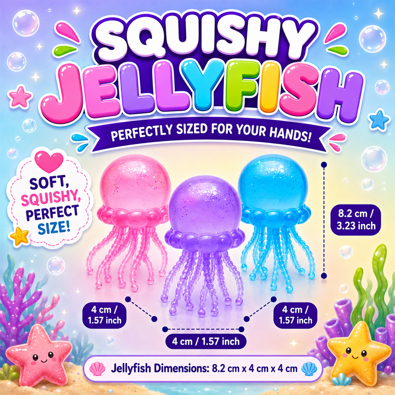 Twilight Squishy Sensory Toys Jellyfish, 3PK - Gallery 8