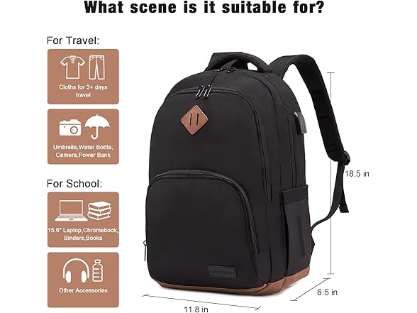 LOVEVOOK 15.6" School Backpack