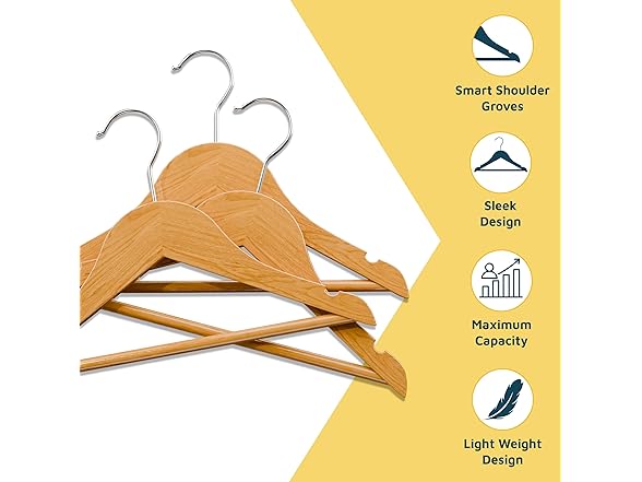 Natural Color Wooden Kids Hangers 20 Pack