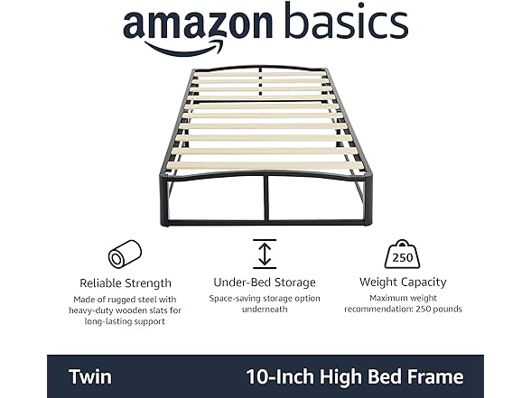 Amazon Basics Twin Black Metal Bed Frame