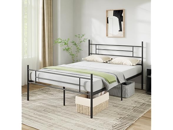 Novilla Metal Full Size Bed Frame with Headboard and Footboard