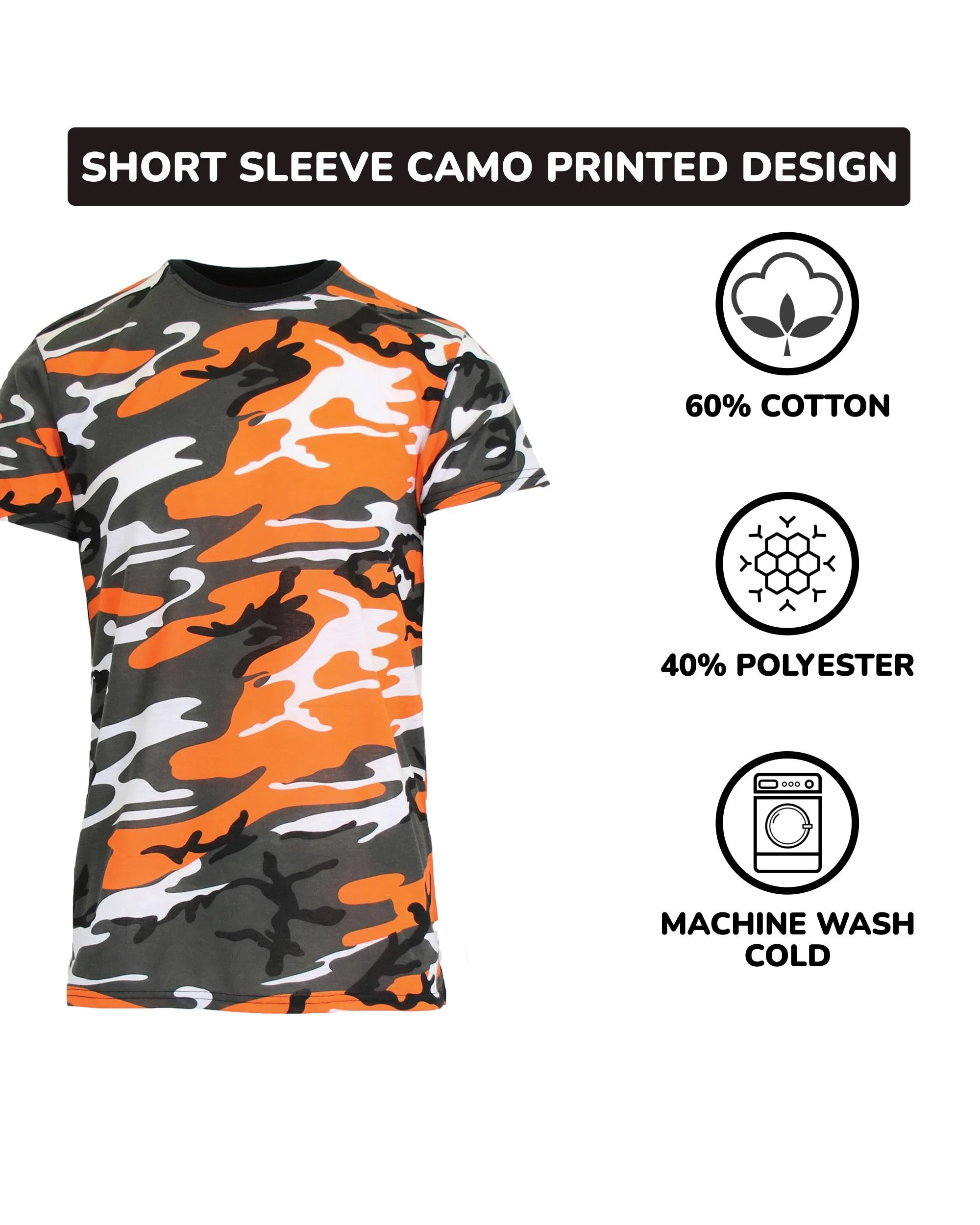 1 & 3Pk Mens S/S Crew Neck Camo Tee - Gallery 23