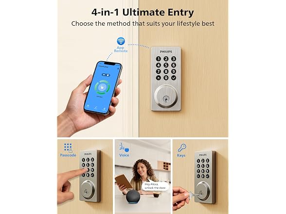 Philips DDL242X-15HW-SNL WiFi Smart Keypad Deadbolt Loc - Gallery 2