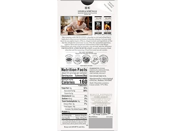 Lindt EXCELLENCE Sea Salt Dark Choc 12pk