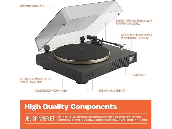JBL Spinner BT - Bluetooth with AptX-HD™ Turntable