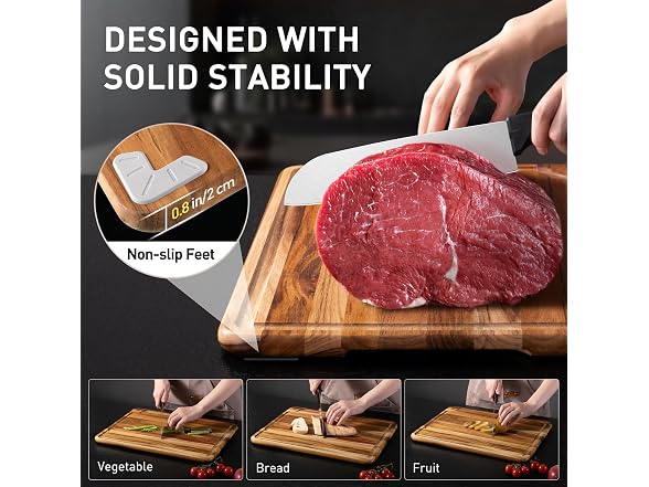 Socisen 3-Pack Teak Wood Cutting Boards