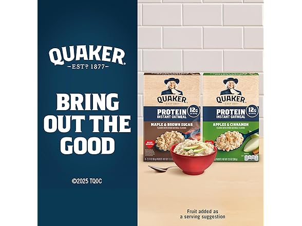 6CT Quaker Protein Instant Oatmeal, Maple Brown