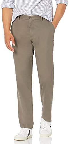 Amazon Essentials Men's Straight-Fit Wrinkle-Resistant Flat-Front Chino Pant, Taupe, 29W x 32L