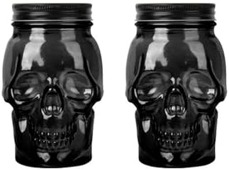 DURA LIVING DL-DLG18914/R 16 oz Skull Mason Jar Glass Co