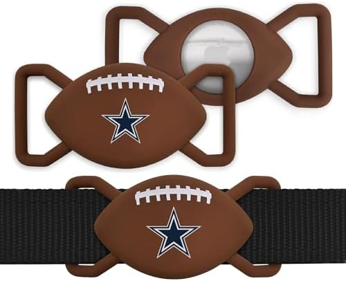 NFL Dallas Cowboys Football Apple AIR TAG Holder 2-Pack for Dogs & Cats, Case for Apple Airtag Tracker, GPS Dog Tracking Device Collar Holder