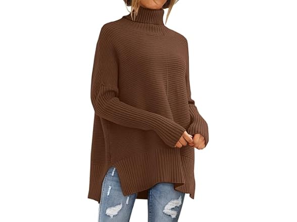 Efan Women (L) Oversized Turtleneck Fall Sweaters
