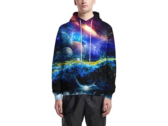 Asylvain Women (XL) Galaxy Hoodies Graphic Sweater