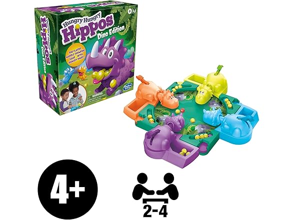 Hungry Hungry Hippos Dino Edition Board Game