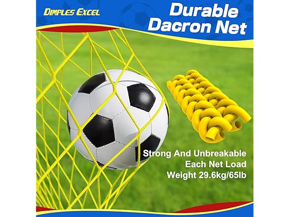 Dimples Soccer Goals Kids 5x3.6 FT Set of 2 (36"D x 48"W x 36"H Blue/Yellow)