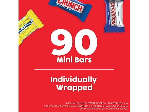 Butterfinger Crunch Baby Ruth Mini 90ct