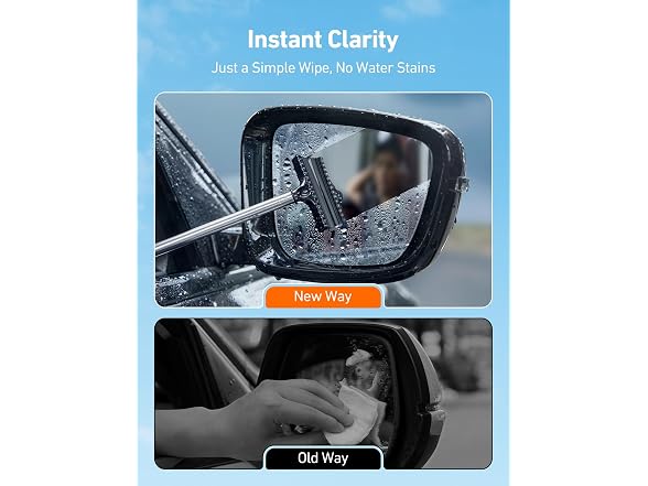 Windshield Cleaner with Mirror Squeegee