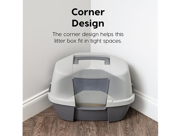 IRIS USA Cat Litter Box - Enclosed Corner Litter Box