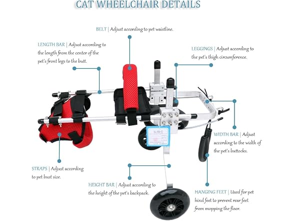Cat Wheelchair, Newly Upgraded Pet Wheelchair