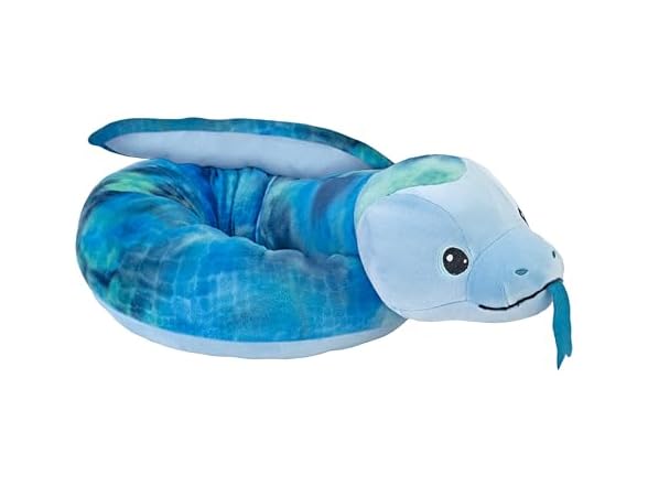 Wild Republic Squishy Snakes Blue Snake Stuffed Animal - 52"