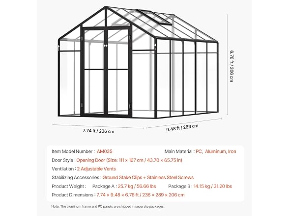 Polycarbonate Garden Greenhouse