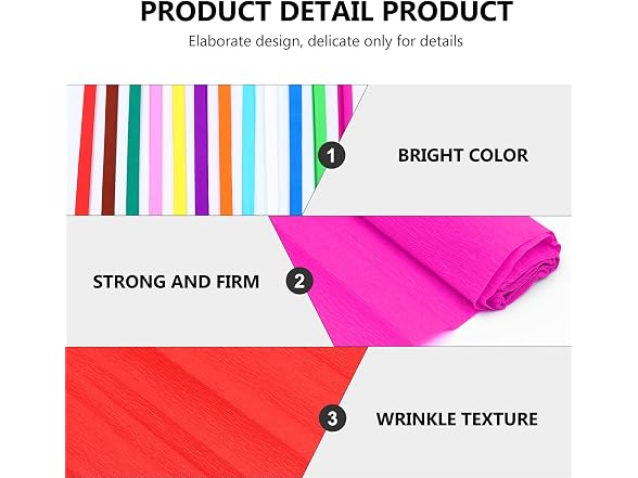 EXCEART 12 Rolls Crepe Paper Rolls 12