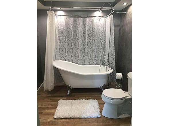 Clawfoot Tub Vintage Damask Shower Curtain Se