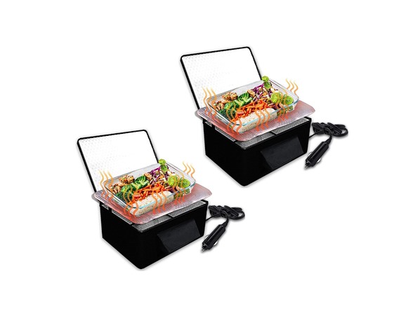 Zone Tech Heating Lunch Box 12V, 2 Pack, Black