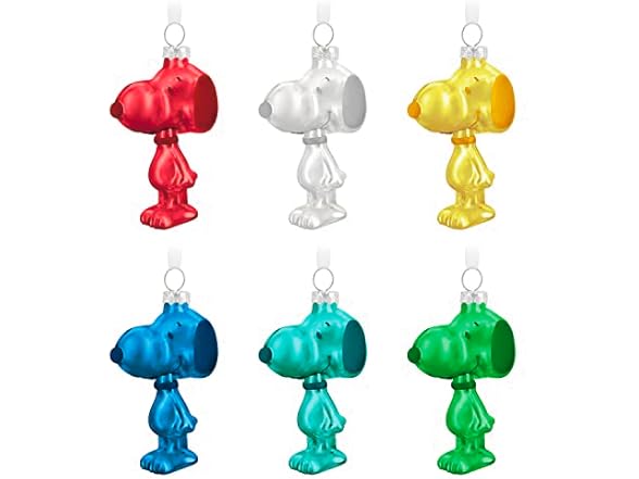 Hallmark Peanuts Snoopy Ornament 6Pk