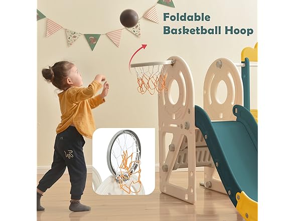 SPOFLYINN Toddler Slide Swing Set