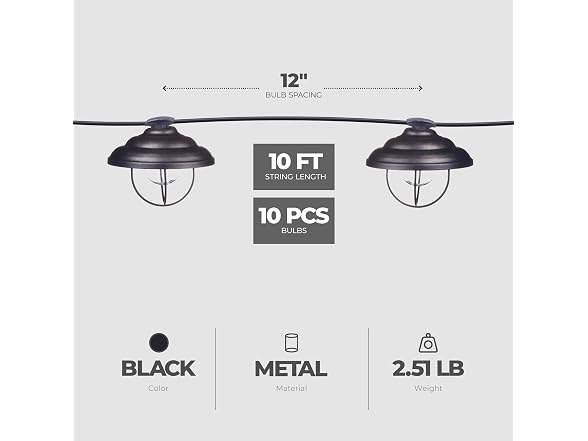 Globe Electric Porto String 10 Light Set