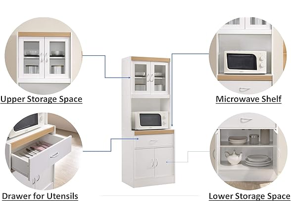 Hodedah Long Standing Kitchen Cabinet