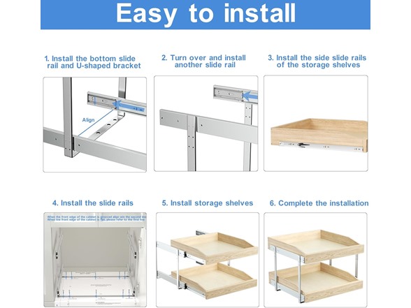 LOVMOR 2 Tier Soft Close Pull Slide Out Cabinet Organizer