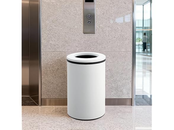 OUTLANE 10.6 Gal/40L Round Kitchen Trash Can White
